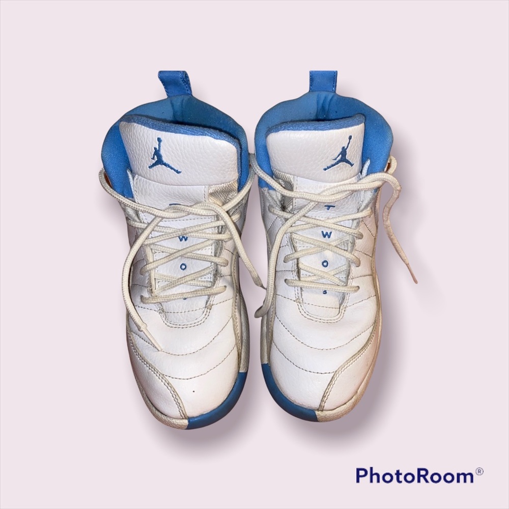 Air Jordan’s 12 GS light blue and white